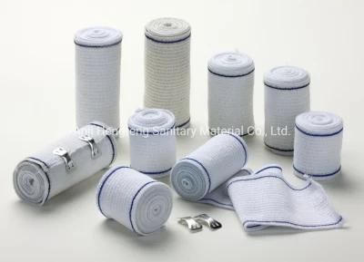 Medical Rubber Blue Line High Elastic Bandage with Metal Clips