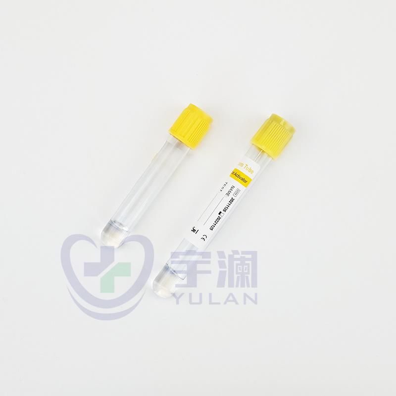 Disposable Pet Vacuum Blood Collection Tube Yellow Cap Gel Clot Activator Tube