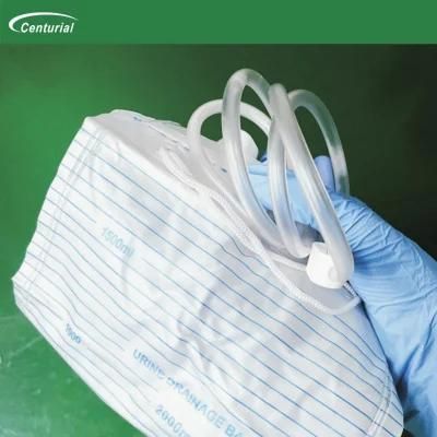 Medical Disposable Drainage Urine Bags 2000ml with Cross Valve for Urology