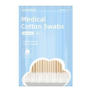Hynaut OEM Medical Cotton Swabs with Bamboo Stick and Pure Cotton