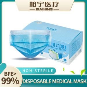 Hot Sale Wholesale Disposable Medical Mask Blue Masker Face 3ply Woven Face Maskss Earloop for Virus Protection
