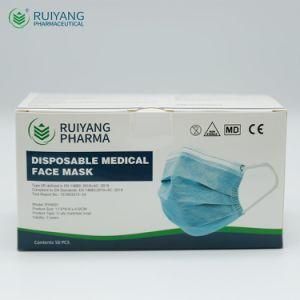 Disposable 3 Ply Medical Face Mask Blue Medical Mask Disposable Facemask Type Iir