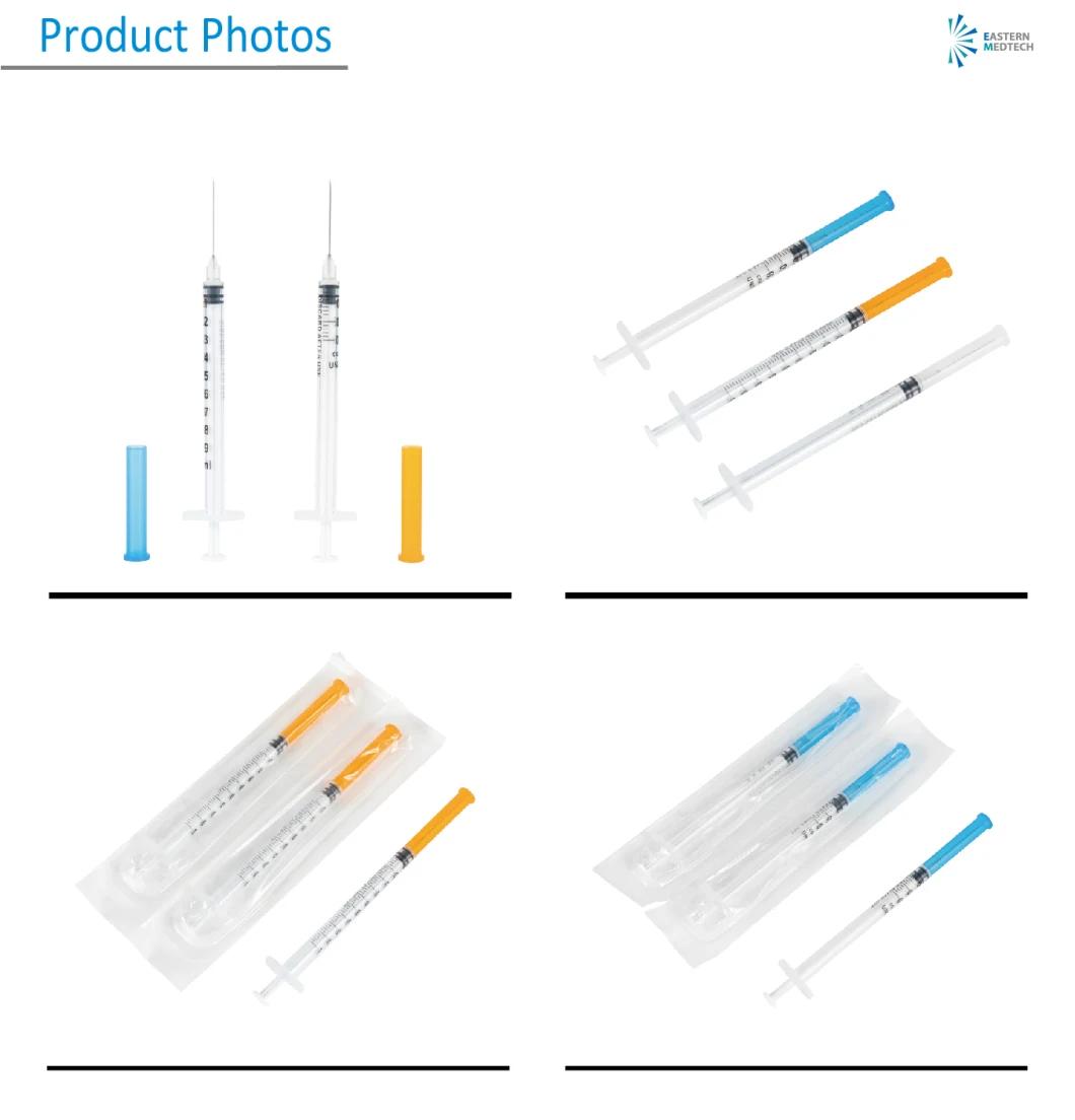CE&ISO13485 Eto Sterile Low Dead Space 1ml X 23G&25g Needle Vaccine Syringe
