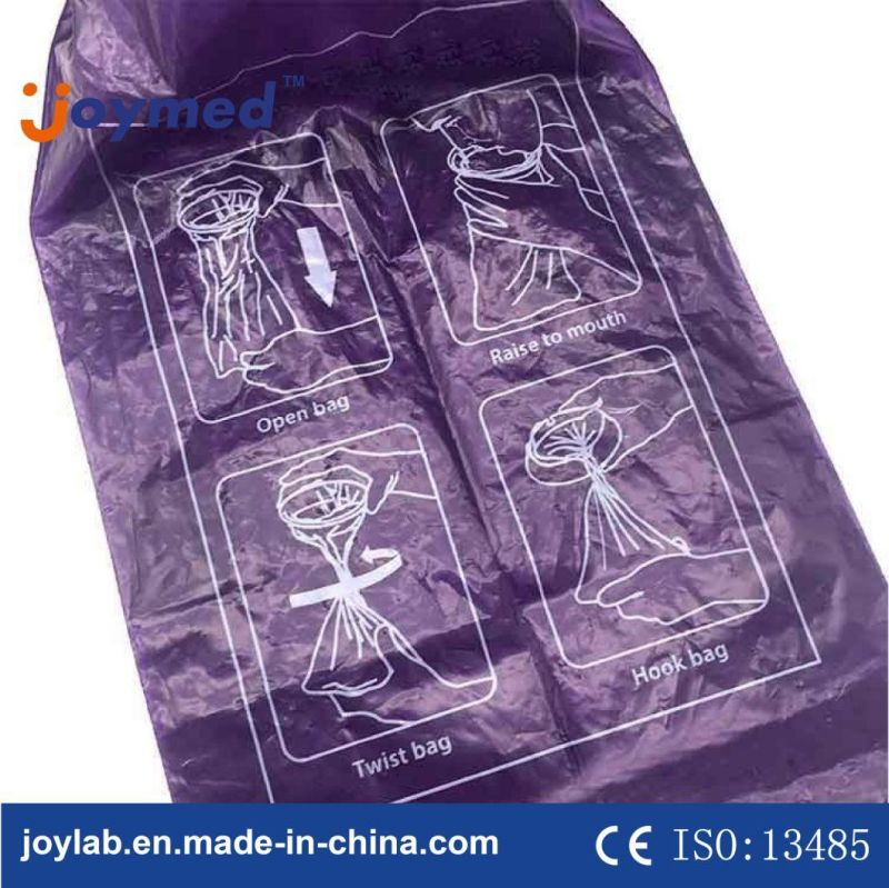 Disposable Purple Vomit Throw up Bag for Airsickness Bag Hospital Vomit Plastic Bag