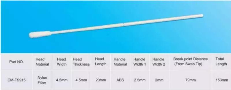 HD5 Certificated Nasopharyngeal Sterile Flocked Surface Sampling Swab Nylon Flocking Stick Nasal Swab