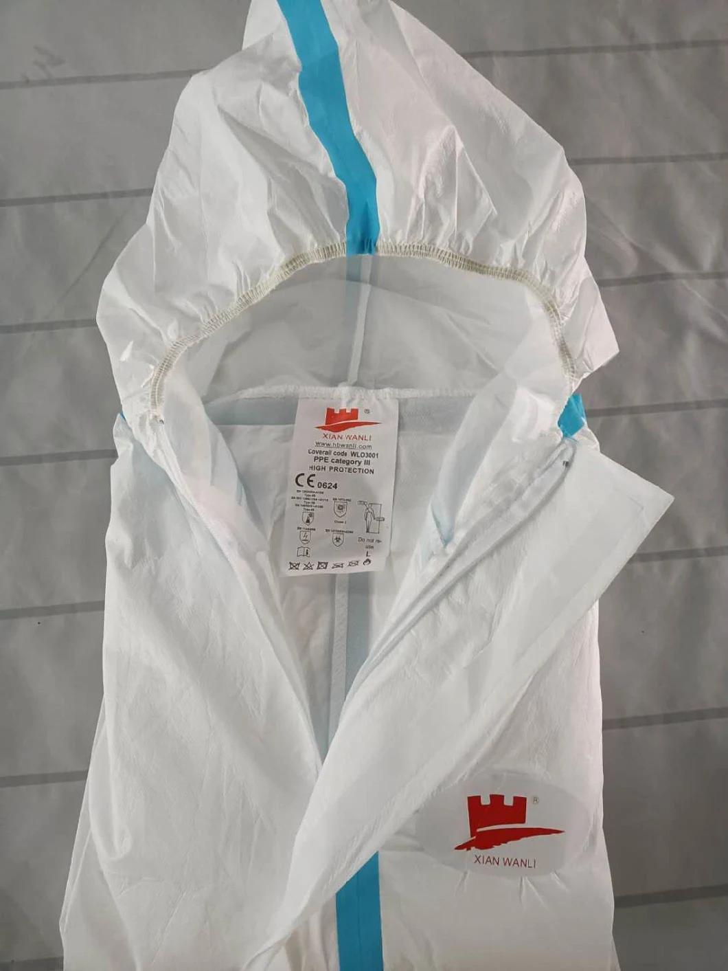 63GSM Microporous Type 456 Nonwoven Coverall Waterproof Disposable Coverall Chemical Clothing