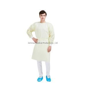 Popular Type AAMI Level 2 Isolation Gown with Ultrasonic Seal and Knitted Cuff