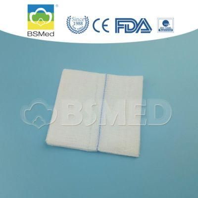 Non-Folded Edge Cotton Gauze Swab for Medical Use
