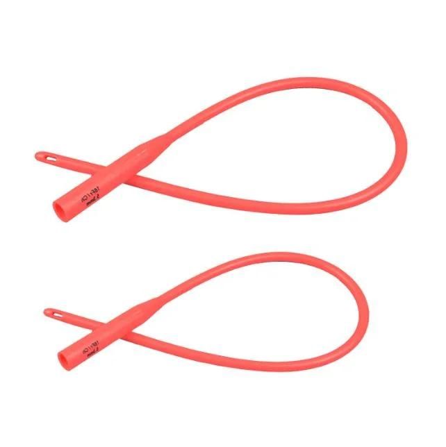 Sterilized Red Latex Urethral Catheter Silicone Coated Size Fr6 to Fr30