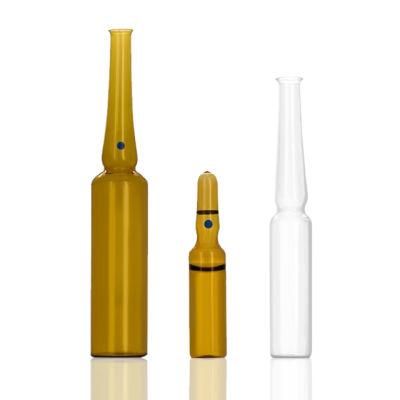 1 2 5 10ml Amber Clear Empty Medical Glass Ampoule Bottle Vials for Injection