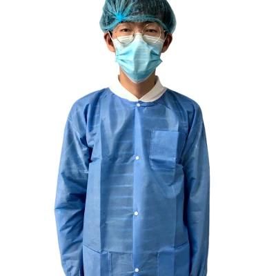Non-Sterile Medispo Smmms SMS SMMS Blue Isolation Gown Fast Shipping SMS Isolation Gown Different Kinds of PP+PE Isolation Gown