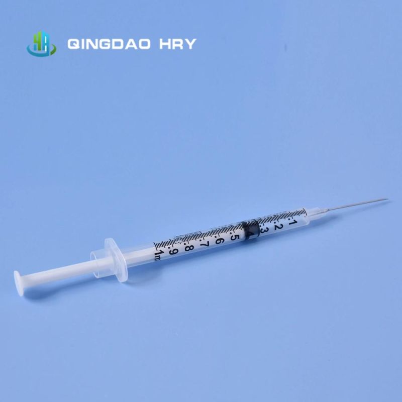 Disposable Syringe 1ml Luer Lock & Slip Medical Vaccine Syringe 1cc Hypodermic Syringe with Low Dead Space