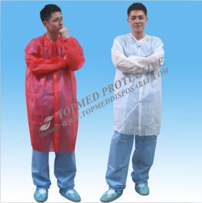 Nonwoven PP Visitor Coat, Disposable Single Use Visitoc Coat