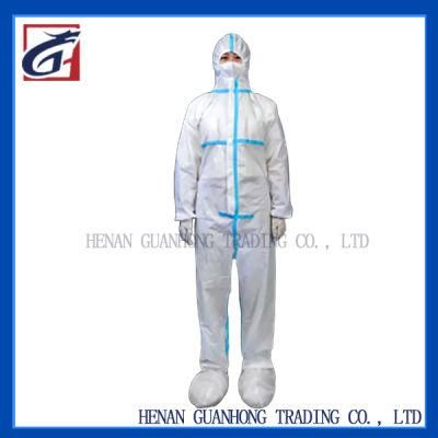 Disposable Medical One-Piece White Isolation Coverall, , 53G Sf Breathable Non-Woven Fabric