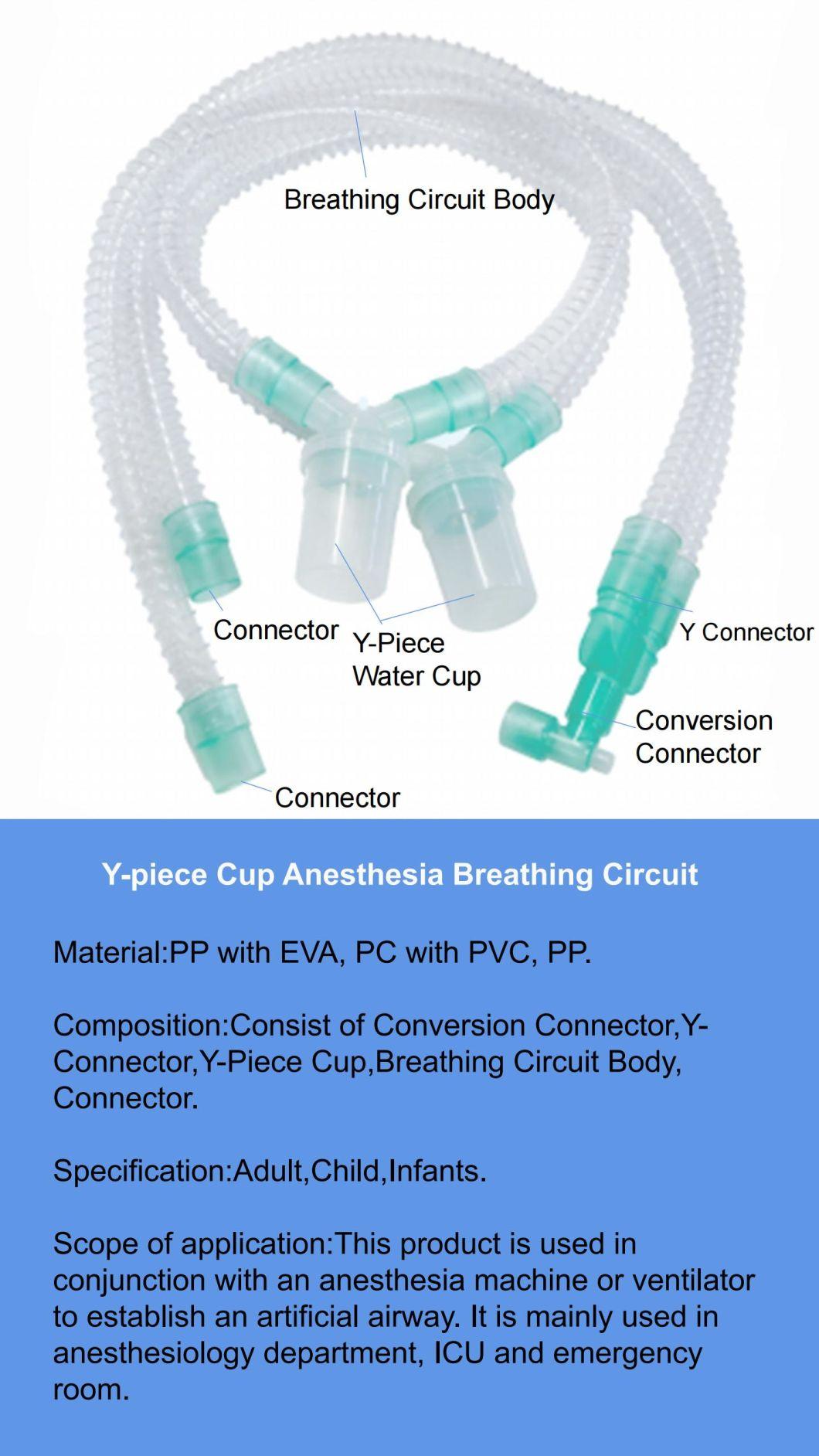 Disposable Medical Smoothbore Y-Piece Cup Anesthesia Breathing Circuit Water Trap Circuit