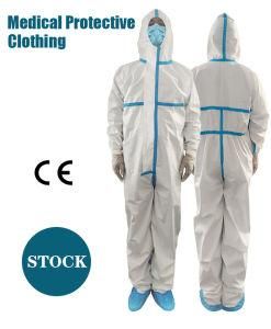Rhycom CPE Isolation Gown Disposable Protective Clothing PP Medical Isolation Gowns Elastic and Knitted Cuffs