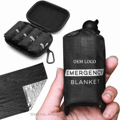 OEM 4 Pack /6 Pack Suit Blue Survival Gear Space Blanket Mylar Pet Thermal Foil Emergency Blanket for Outdoor