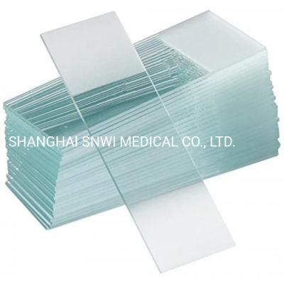 Disposable Lab Frosted Microbiology Hematology Clear Glass Prepared Microscope Slide
