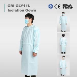 Impervious Poly Coated with Elastic Cuffs Protective Safety PP+PE Gown