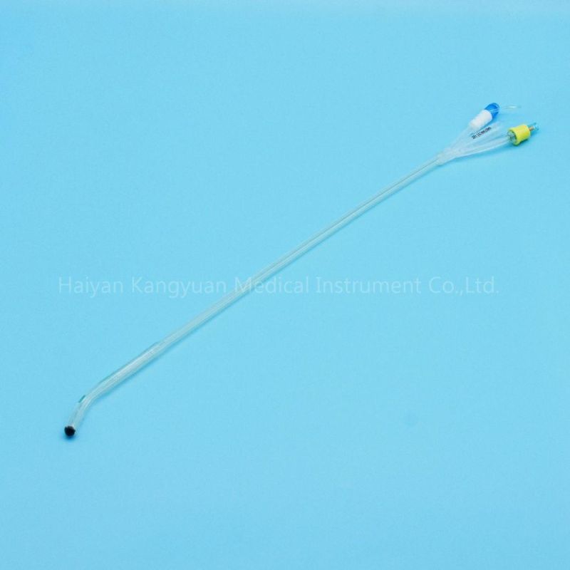 China Producer 3 Way Silicone Foley Catheter Coude Tip Tiemann Normal Balloon