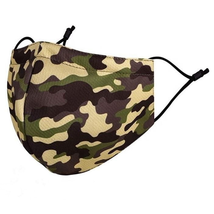 Adult Reusable Anti-Dust Protective Facemask Cotton Custom Printed Face Mask with Filter Camouflage Printed Mask