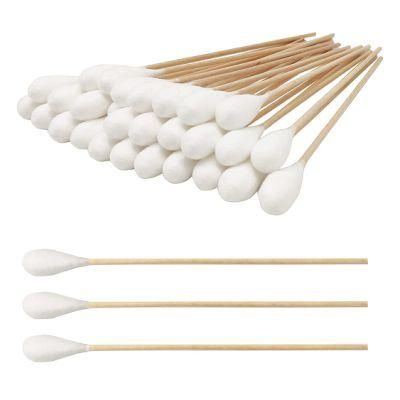 Manufacturer 200PCS Organic Ear Cleaning Sterile Cotton Swab Flat Tip Bamboo Cotton Bud Swab