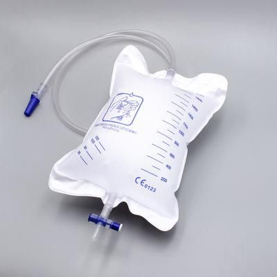 2000ml Disposable Medical Sterile Economic Luxury Urinary Collection Drainage Urine Bag with T-Valve