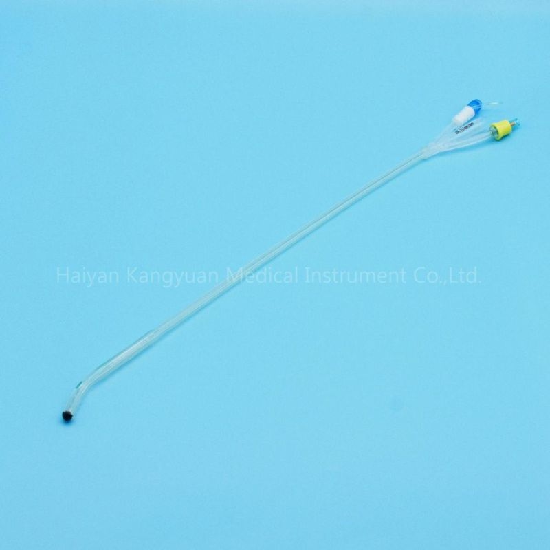 Silicone Foley Catheter 3 Way Coude Tip Tiemann Normal Balloon China Producer
