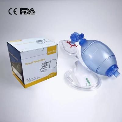 PVC Ambu Bag with Oxygen Tube PVC Manual Resuscitator Kit Set Factory with CE, FDA for Adult Size