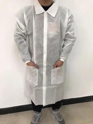 Disposable Non-Surgical Isolation Gown Lab Coat with Pockets