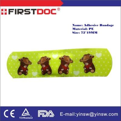 72X19mm PE Cartoon Bear Waterproof Adhesive Bandages