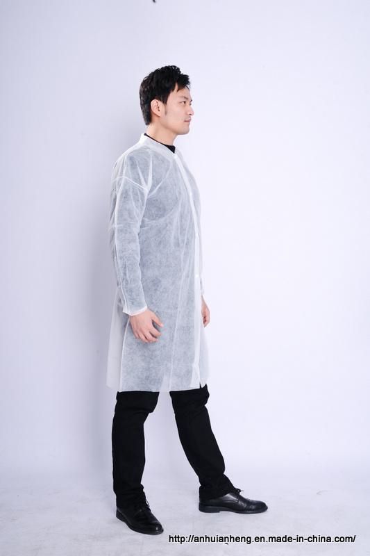 Protective Disposable PP Nonwoven Lab Coat with Hood