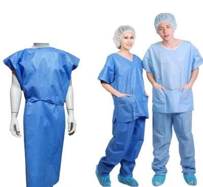 PP/SMS Patient Gown Visitor Gown Nurse Apron Uniform with Pants