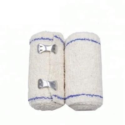 China Manufacture Medical Elastic Crepe Bandage with Red Blue Thread