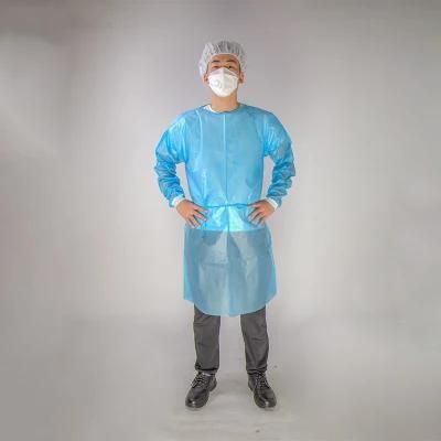 Factory Supplies Disposable PP+PE Isolation Gown Level 3 Coated Protection