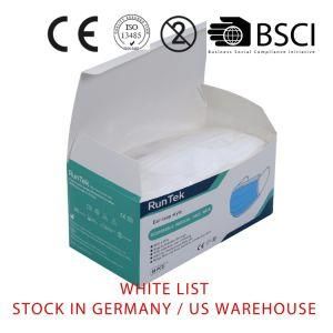 Stock in German /USA Warehouse+White List+Ce Certified En14683 Type Iir 2r Disposable Medical Face Mask Bfe98 Atemschutz Maske 50PCS/Box