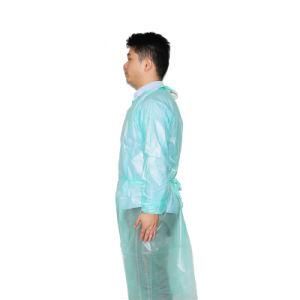 Film Coated PP Waterproof Disposable Food Processing Gown Green