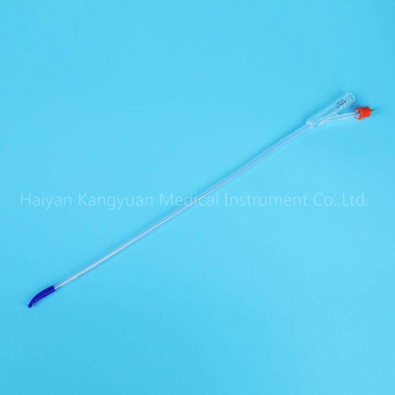 Two Way Silicone Foley Catheter with Unibal Integral Balloon Technology Integrated Flat Balloon Tiemann Tipped Urethral Use Men