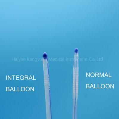 Integrated Flat Balloon with Unibal Integral Balloon Technology Round Tipped Urethral Use Silicone Foley Catheter