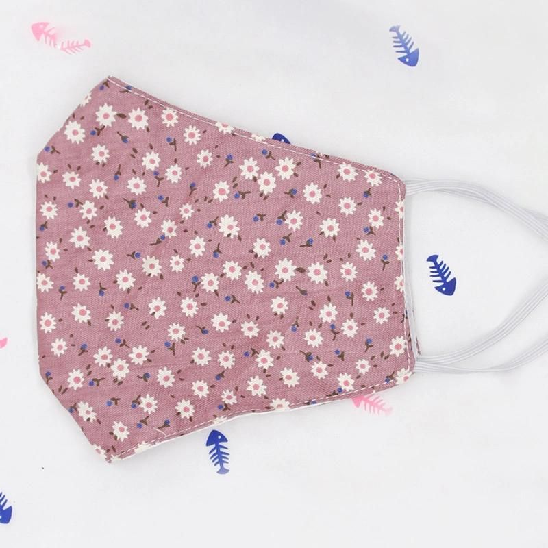 Un Proof Three Dimensional Mask All Cotton Fashionable Flower Thin Women′s Breathable and Protective Spring Printed Mask