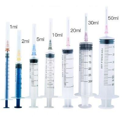 Disposable Sterile Plastic Syringes 1ml 2ml 5ml 10ml 20ml 30ml Syringe with CE