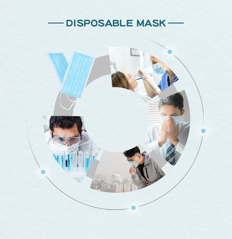 Wholesale 3 Ply Nonwoven Melt-Blown Fabric Civilian Face Mask