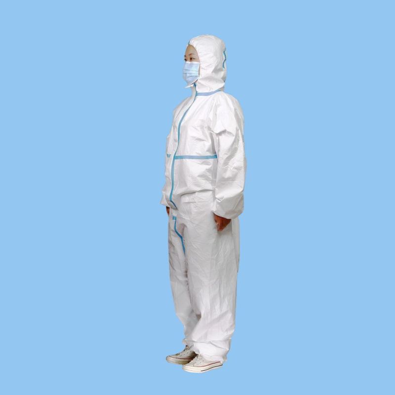 Blue White, Disposable, Soft, Customized, Doctor, Medical, Safety, Hospital, Protective, Big Size Coverall