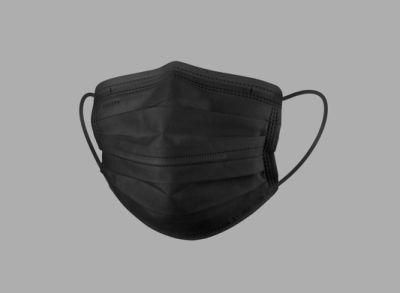High Performance 3 Ply Disposable Non-Woven Fabric Medical Earloop Black Color Face Mask