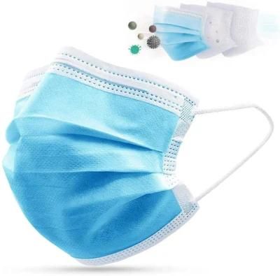 Disposable Medical Surgical Face Mask, 3 Layers Blue Color Sky-Blue