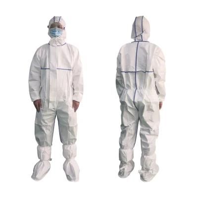 Waterproof Disposable Impervious Coverall Non Woven Workwear Overol PPE Set Suit with Taped Seam