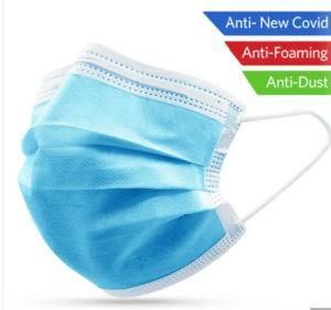 Respiratory Skin Care Disposable Face Mask Single Use Fabric En14683 3ply Mask