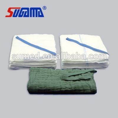 Surgical Pre Washed Lap Pad Sponges White and Green Color