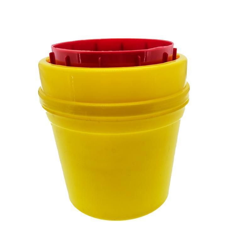 Disposable Sharps Container, 5L Medical Biohazard Waste Bin, Square Sharp Container