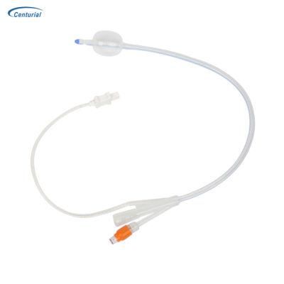 Silicone Foley Catheter with Temp. Probe Radio Opaque Line for X - Ray Visualization